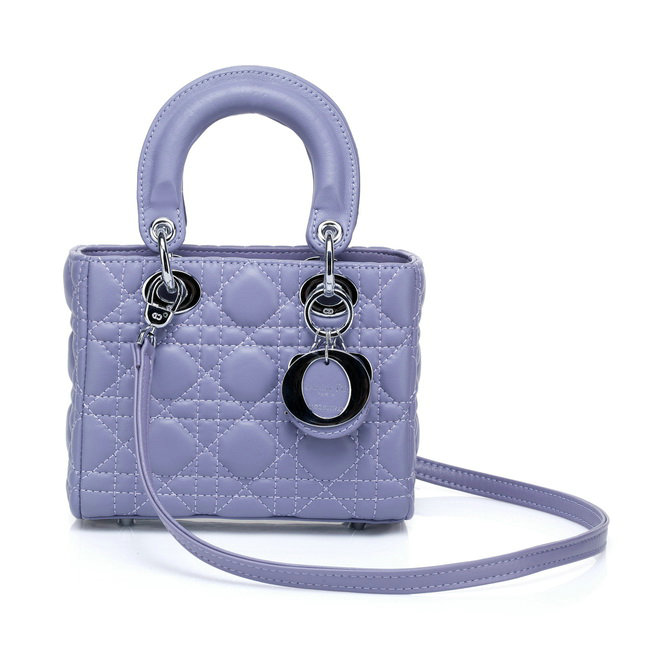 mini lady dior lambskin leather bag 6328 purple - Click Image to Close